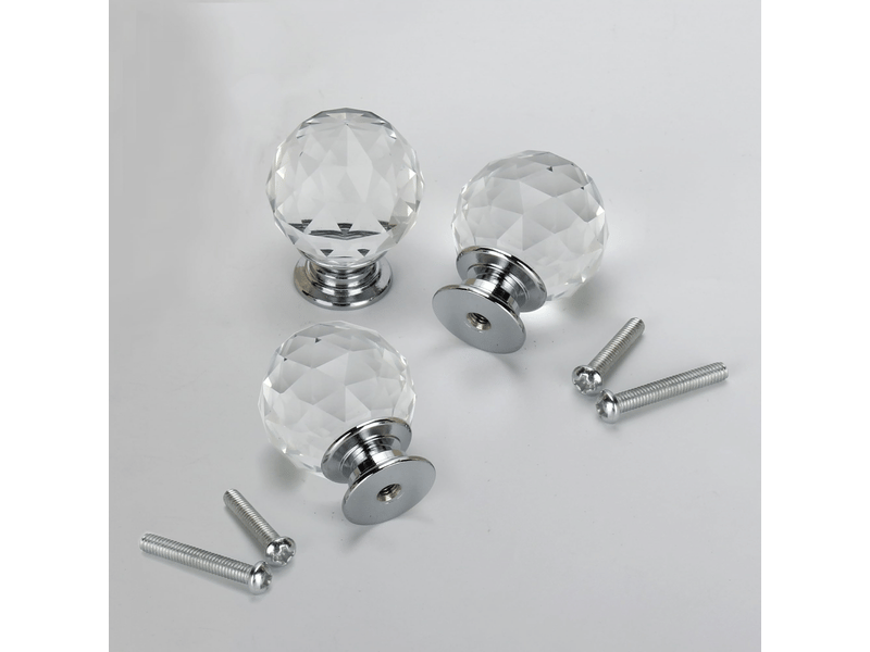  Bouton de tiroir diamant 12 pièces bouton sphérique pour meubles diamant, poignée pour meubles avec 2 tailles de vis, pour tiroirs d'armoires  - Conforama E