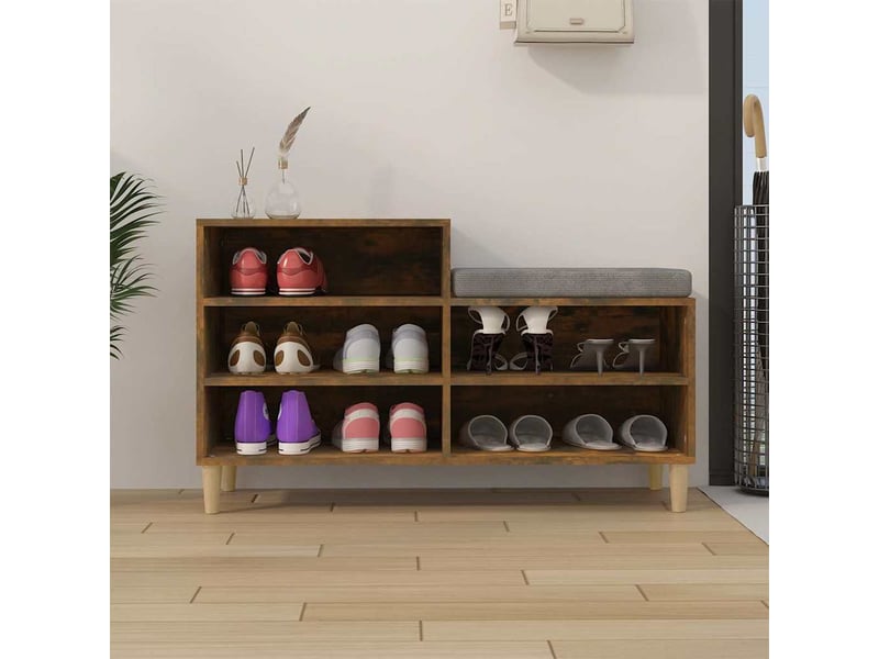  Meuble à chaussure | armoire à chaussures chêne fumé 102x36x60 cm bois d'ingénierie shl686  - Conforama C