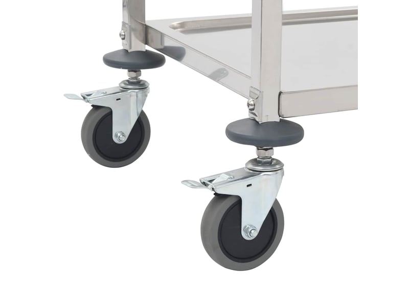 Desserte de cuisine, chariot de rangement à 4 niveaux 107x55x125 cm acier inoxydable - Conforama E