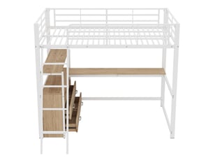 Lit mezzanine 140x200 cm <strong>ZOVIRA</strong> <strong></strong> coloris blanc