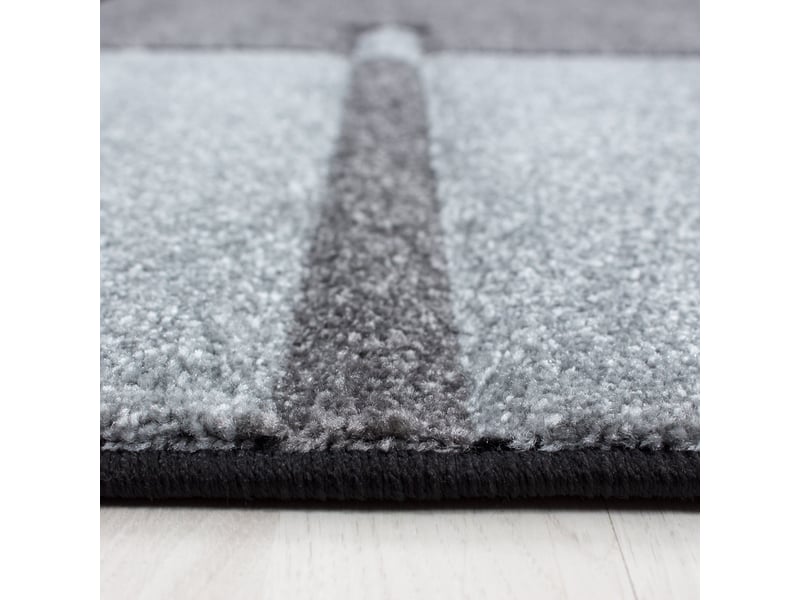Traits - tapis géométrique - noir et gris 200 x 290 cm HAWAII2002901310GREY - Conforama C
