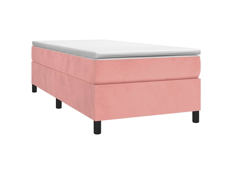  Lit simple- lit adulte -  cadre de lit à lattes rose 100x200 cm velours  - Conforama B