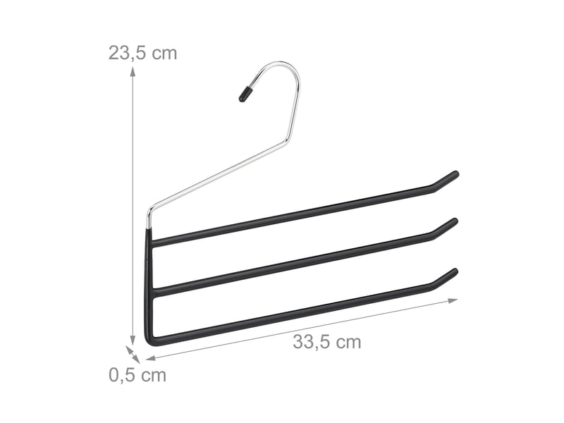  Lot de 5 cintres multifonctions gain de place 38 x 25 x 1 cm en métal noir 13_0009143  - Conforama B