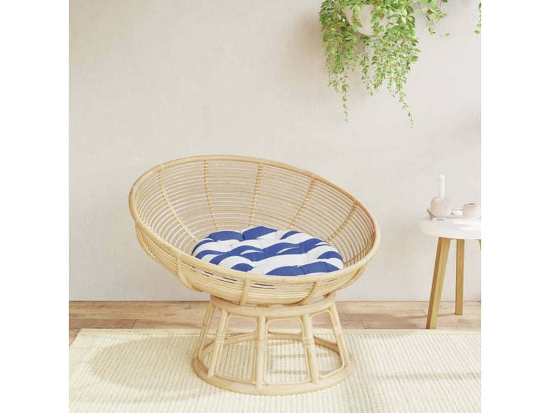  Coussin rond, coussin d'assise rayure bleueblanche ø 60 x11 cm tissu oxford cf56625  - Conforama B
