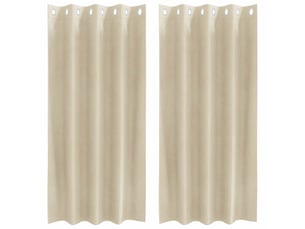 Lot de 2 rideaux, rideaux de fenêtre crème 140 x 175 cm velours cf44018