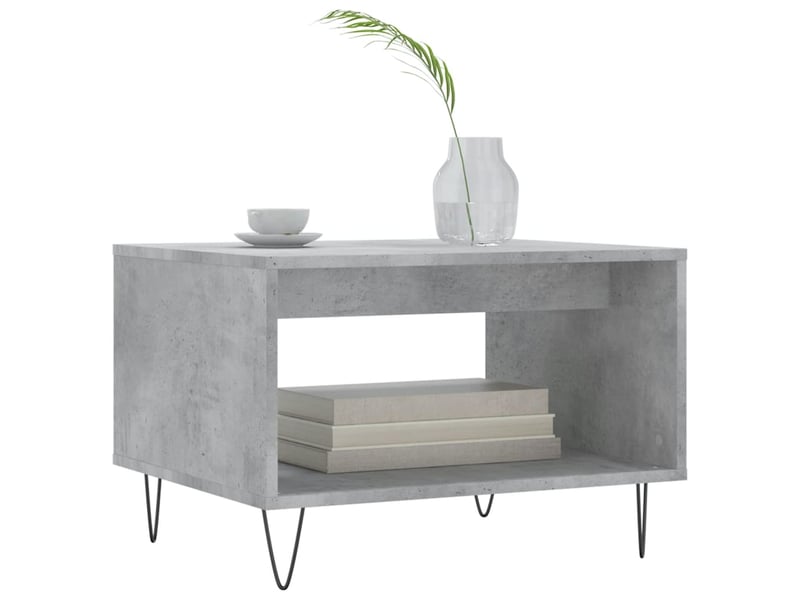  Table basse rectangulaire | table de salon gris béton 60x50x40 cm bois d'ingénierie shl5677  - Conforama C