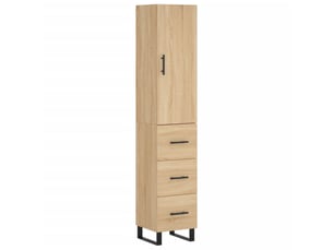 Buffet haut - bahut - meuble de rangement chêne sonoma 34,5x34x180 cm bois d'ingénierie