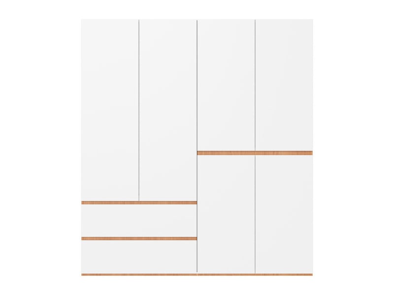  Armoire — blanche — 180 × 50 × 200 cm — 6 portes — 5 tiroirs  - Conforama A