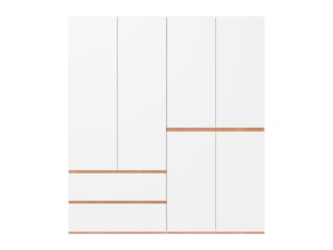 Armoire 6 porte(s) battante  5 tiroir(s) <strong>BGSRYAO</strong> <strong></strong> coloris blanc largeur 180 cm