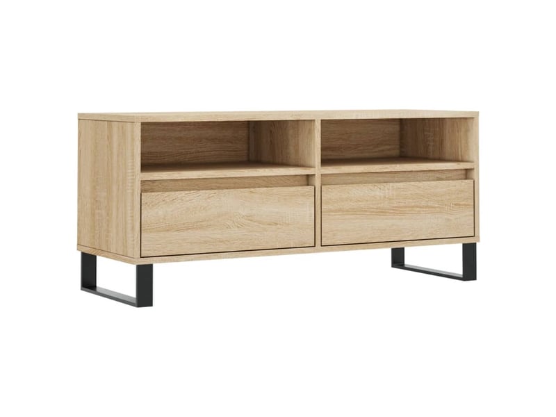  Meuble tv - banc tv - meuble de rangement chêne sonoma 100x34,5x44,5 cm bois d'ingénierie  - Conforama A