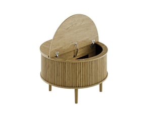 Table basse rond(e) coloris naturel MEUBLIV  - 80 cmx80 cm