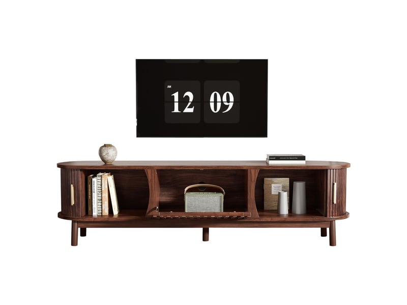  Meuble tv 170x40x50, design industriel avec portes coulissantes et rangement meuble tv industriel  - Conforama A
