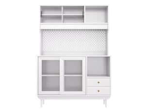 Buffet 4 porte(s) 2 tiroir(s) <strong></strong> <strong></strong> - 120 cm coloris blanc