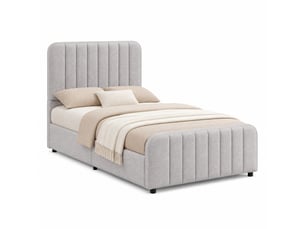 Lit coffre 90x200 cm <strong>OKMYHOME</strong>  <strong></strong> coloris gris