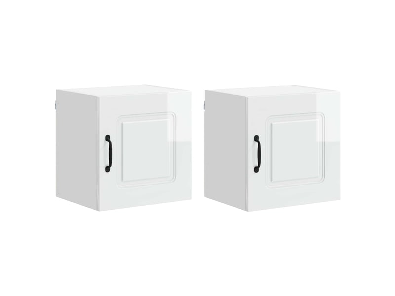  Meuble mural de cuisine | armoire de cuisine 2 pcs blanc brillant shl461  - Conforama A