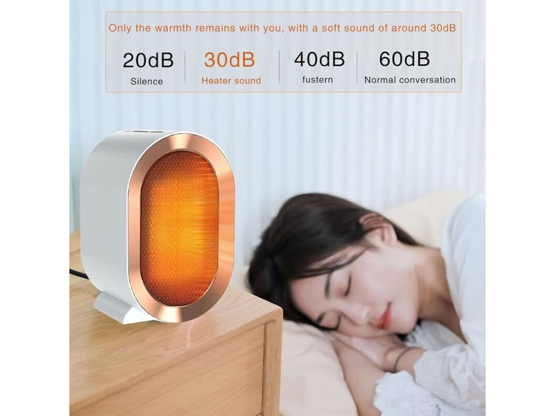  Chauffage soufflant électrique en céramique, chauffage d'appoint 600w avec 2 réglages de chaleur et protection contre la surchauffe chauffage rapide, blanc - 13 x 12 x 20 cm  - Conforama C