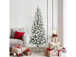 Sapin de noël, arbre de noël artificiel à branches articulées vert et blanc cf61125