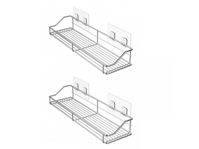  2pcs serviteurs de douche panier étagère organisateur de salle de bain cuisine spice rack acier inoxydable sus304 - sans perçage  - Conforama A