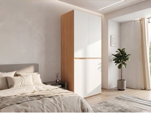 Armoire 4 porte(s) battante  3 tiroir(s) <strong>LEYTN</strong> <strong></strong> coloris blanc largeur 90 cm