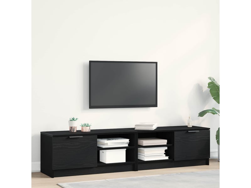  Meuble tv - banc tv - meuble de rangement 2 pcs chêne noir bois d'ingénierie  - Conforama B