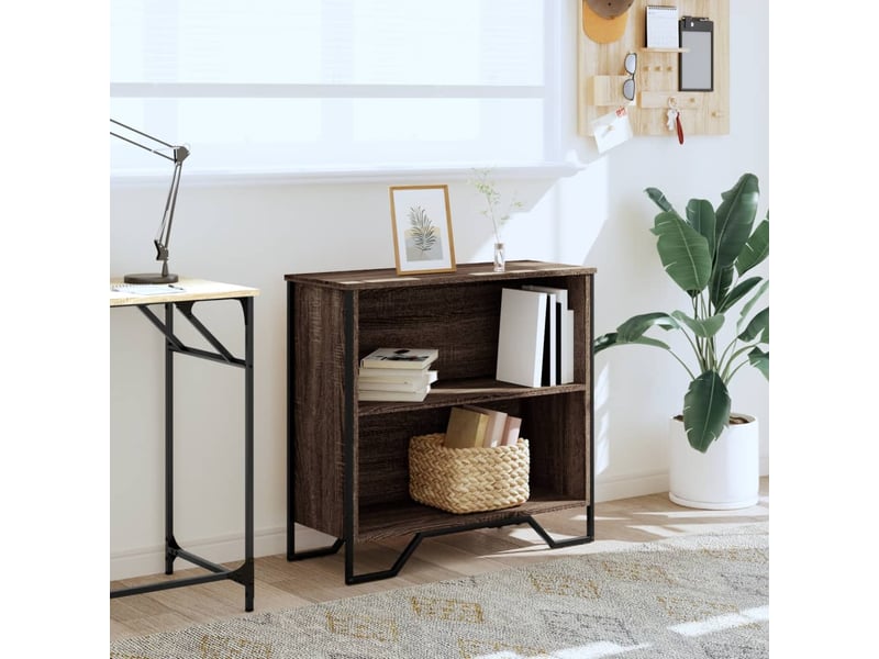  Bibliothèque, étagère de rangement chêne marron 80x31x74,5 cm bois d'ingénierie  - Conforama C