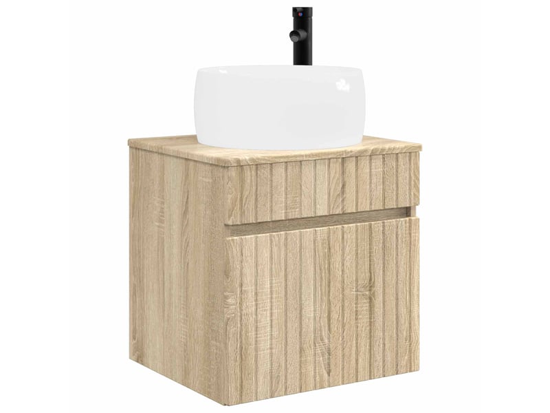  Meuble de lavabo mural, rangement salle de bain chêne sonoma 49x44.5x66 cm  - Conforama A