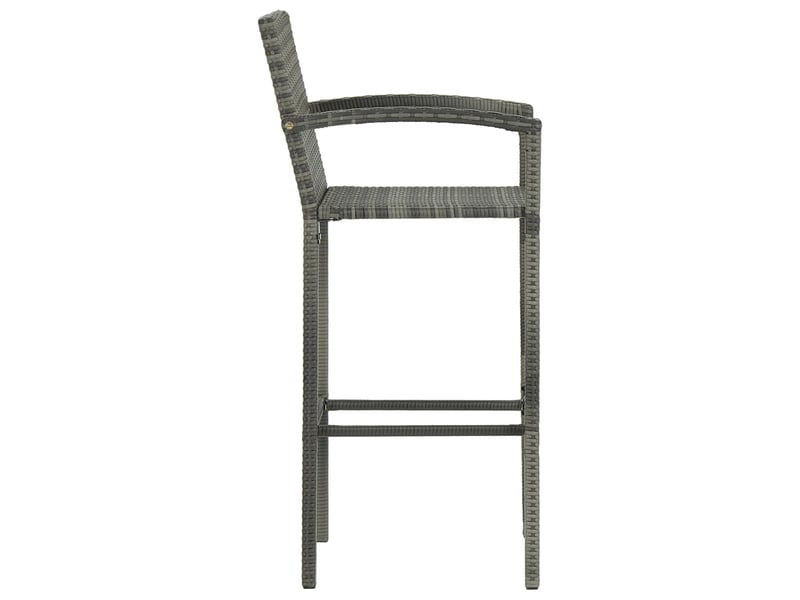  Lot de 2 tabouret de bar, chaise de bar gris résine tressée  - Conforama D
