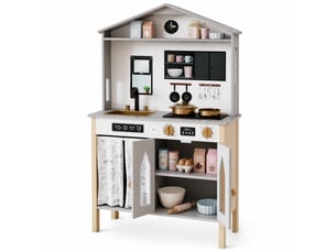 Cuisine enfant 60x28,5x92 cm multifonction mdf gris