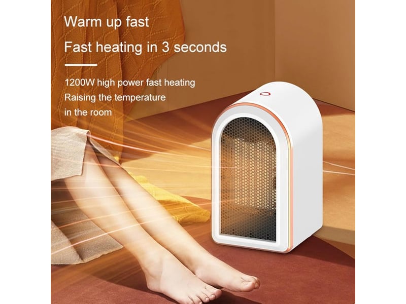  Chauffage électrique portable, élément chauffant en céramique ptc à économie d'énergie, chauffage silencieux, 1200 watts, noir YSK0005444LY - Conforama E