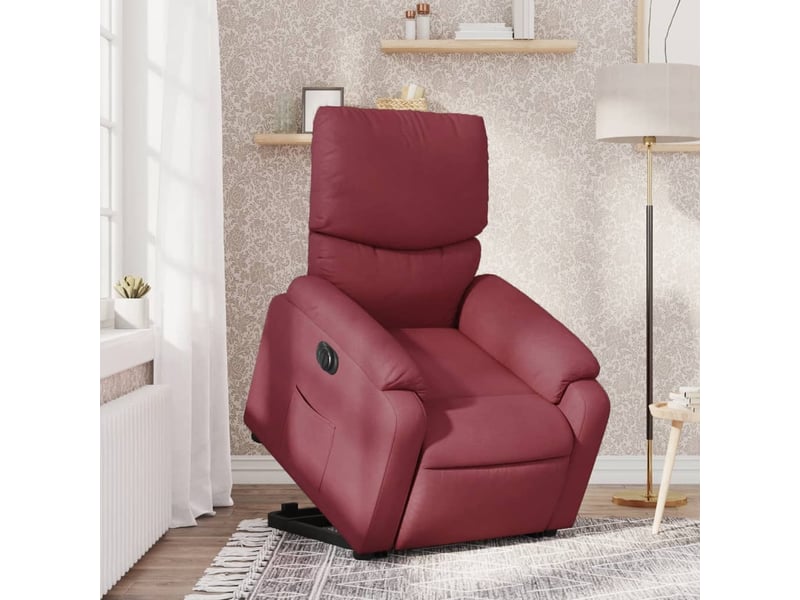  Fauteuil de bureau, fauteuil inclinable électrique rouge bordeaux tissu shl6647  - Conforama B
