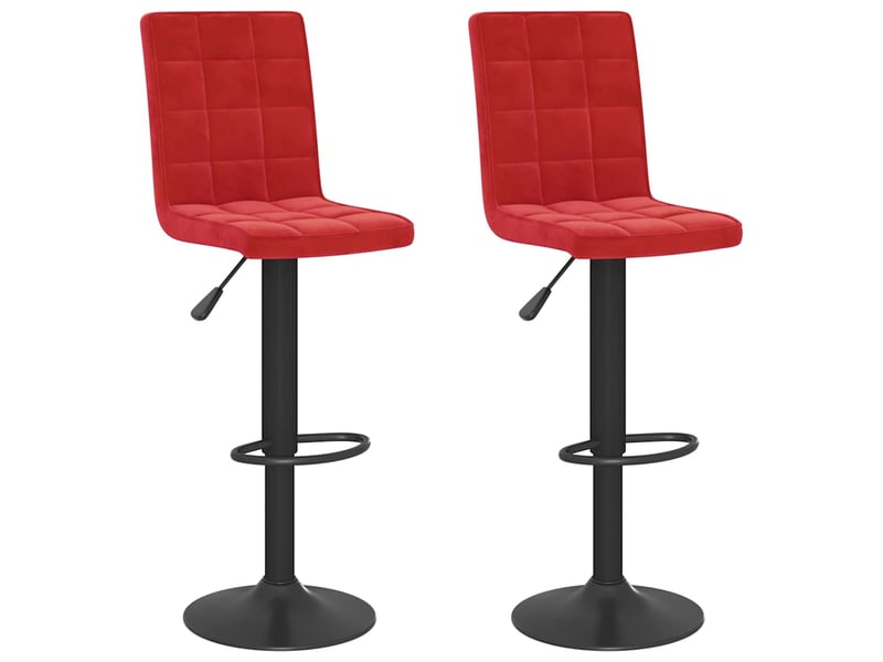  Lot de 2 tabouret de bar, chaise de bar rouge bordeaux velours shl57686  - Conforama A