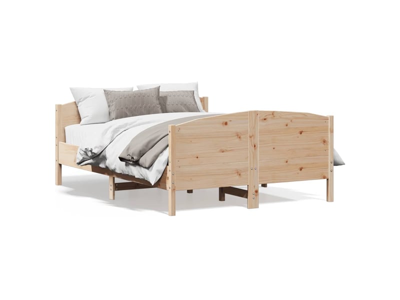  Lit double- lit adulte -  cadre de lit sans matelas 150x200 cm bois de pin massif  - Conforama A