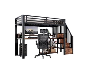 Lit mezzanine 90x200 cm <strong>HAUSS SPOLE</strong> <strong></strong> coloris noir