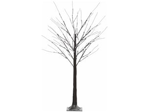 Bouleau artificiel lumineux 96 micro-led blanc froid h 150 cm marron