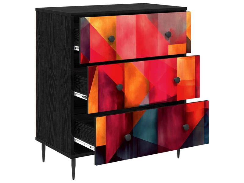  Commode chambre, meuble de rangement heesch impression en blocs de couleur 66x36,5x76 cm  - Conforama C