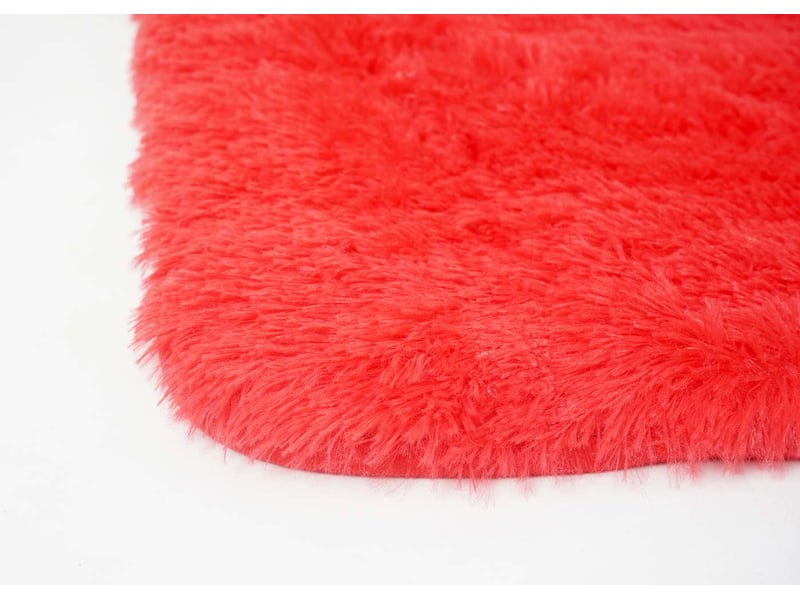  Tapis hwc-f69, shaggy, épais, poil long, tissutextile, cotonneux, doux, 200x140cm - rouge  - Conforama D
