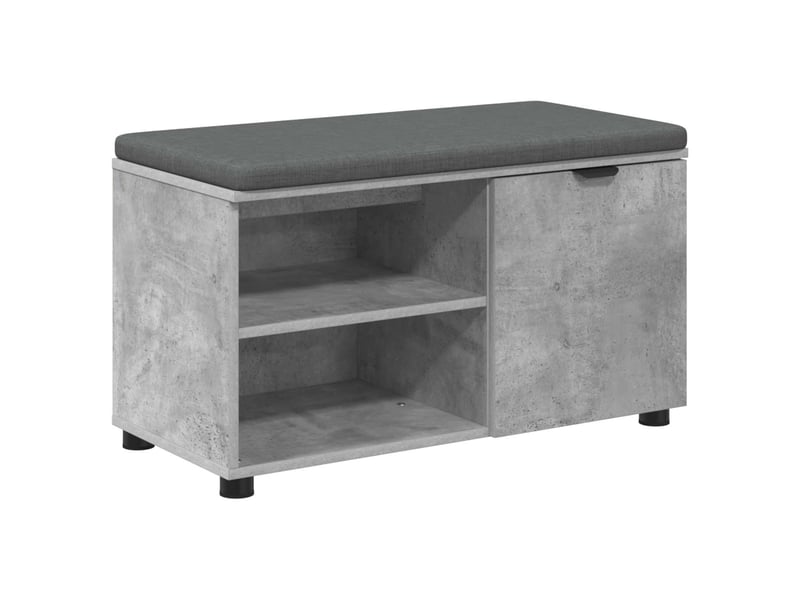  Banc d'entrée, banc interieur avec coussin gris béton 80x38x46 cm shl91468  - Conforama A