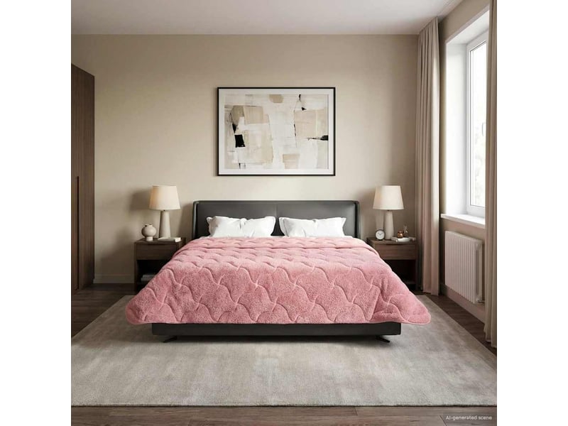  Duvet d'hiver - couette 200 x 200 cm hiver - couette rose respirant  - Conforama D