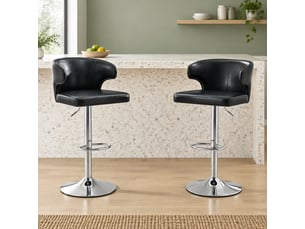 tabouret de bar assise réglable en hauteur <strong>STILVORA</strong> - noir