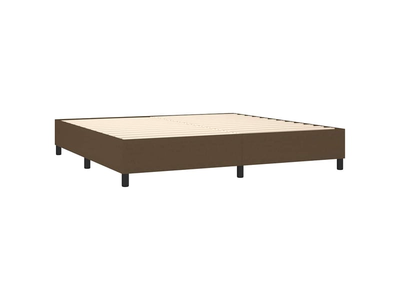  Lit double- lit adulte -  cadre de lit à lattes marron foncé 200x200 cm tissu  - Conforama C