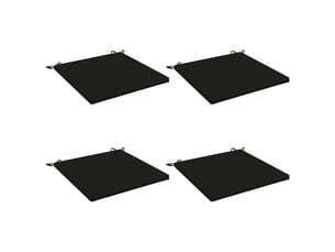 Lot de 4 coussins de siège, coussins d'assise soest 100 % polyester noir cf60446
