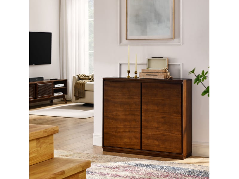  Buffet 99x23,5x82,3 cm style vintage effet bois noyer 4071298405439 - Conforama B