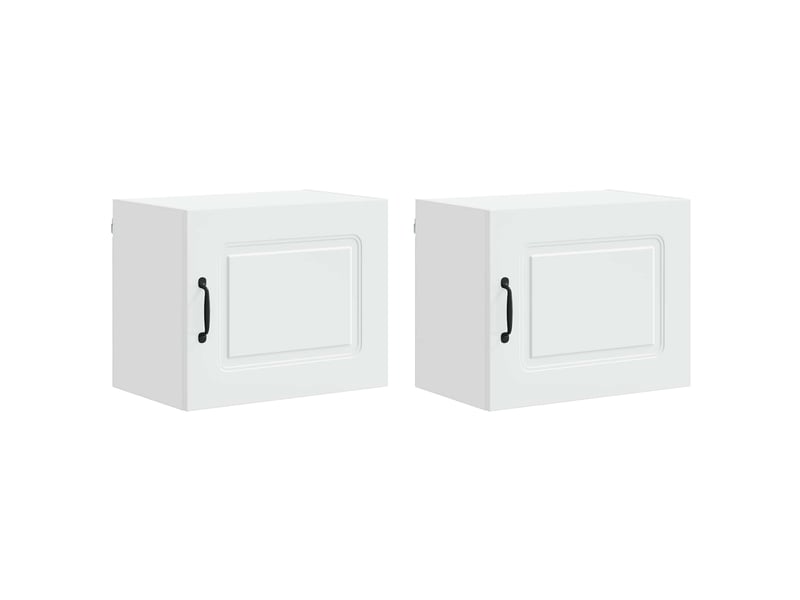 Meuble mural de cuisine | armoire de cuisine 2 pcs blanc bois d'ingénierie shl1389  - Conforama A