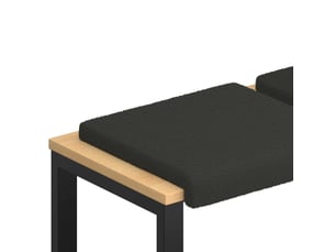 Lot de 2 coussins de banc, coussins d'assise, coussins pour chaisecanapé tissu sherpa gris foncé profondeur 35 cm cf52516
