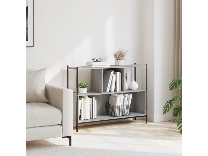  Bibliothèque, meuble de rangement salon sonoma gris 102x28x77,5 cm bois d'ingénierie  - Conforama C