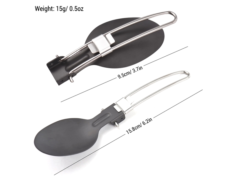  Ensemble d'ustensiles de camping pliables en aluminium (cuillère et spork) pour la randonnée  - Conforama B