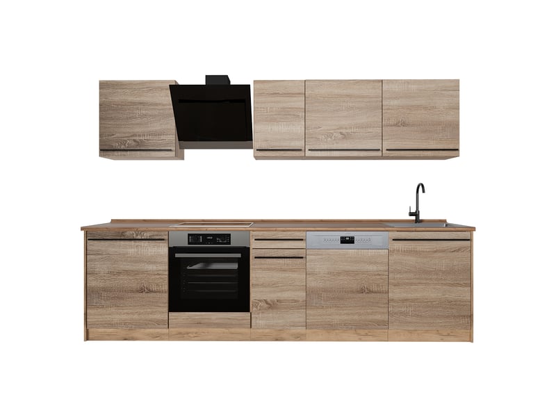 Vicco cuisine, sonomachêne doré, 280cm plan de travail chêne doré - Conforama A