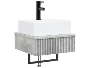 Basin de lavage mural, lavabo gris béton 40x41x39 cm