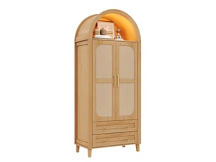 Armoire 2 porte(s) battante 2 tiroir(s) <strong>LEYTN</strong> <strong></strong> coloris naturel largeur 76 cm