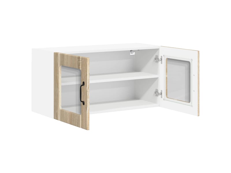 Meuble mural de cuisine, cabinet en verre mural chêne sonoma 80x31x40cm - Conforama E
